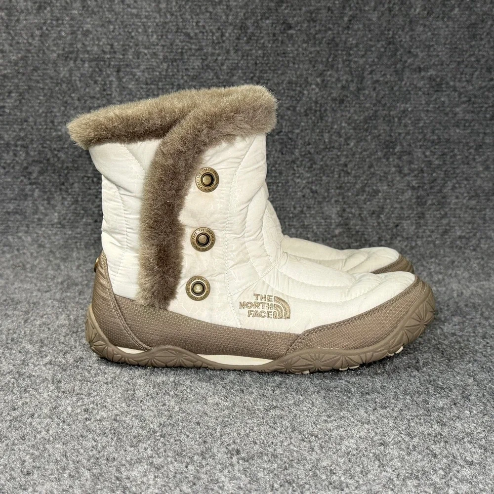 The North Face Winter Boot Women 7 White Down Puffer Outdoor Athletic Snow Shoes